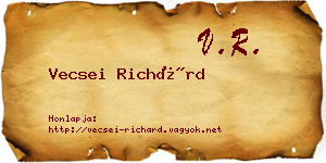 Vecsei Richárd névjegykártya